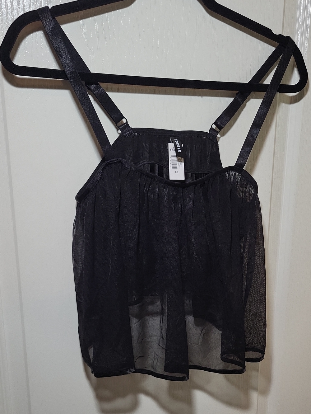 torrid Black Sheer Layered Strappy Camisole